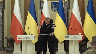 Outgoing Polish President Duda says he supports Ukraine joining EU and NATO after meeting Zelenskyy
