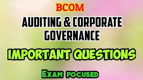 Auditing & Corporate Governance//important Questions//bcom//Calicut University//lijuzz classess