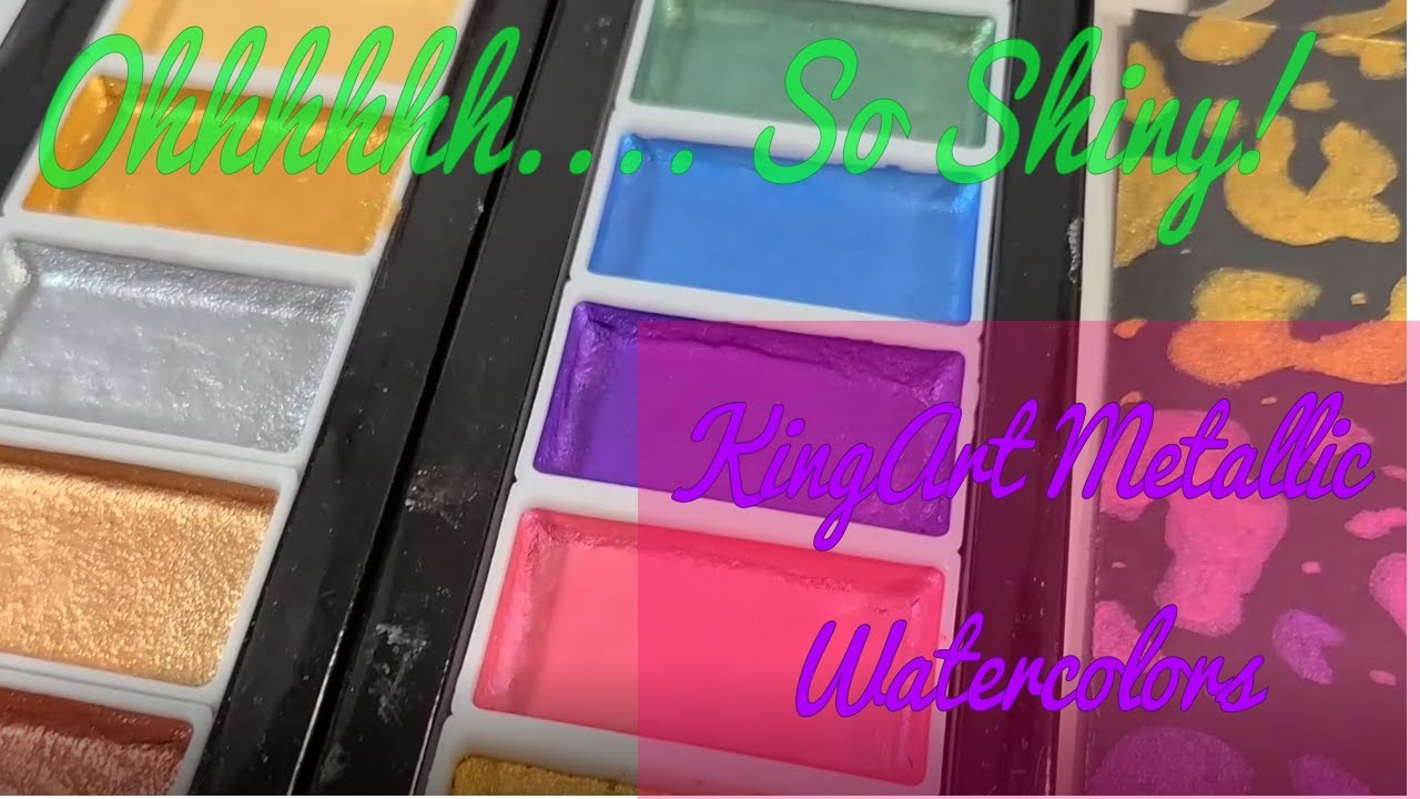 Trying Out KingArt Metallic Watercolors on Black Paper