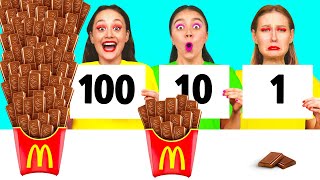 100 Camadas Alimentares Desafio | Desafios Engraçados de Comida por KaZaZa Challenge