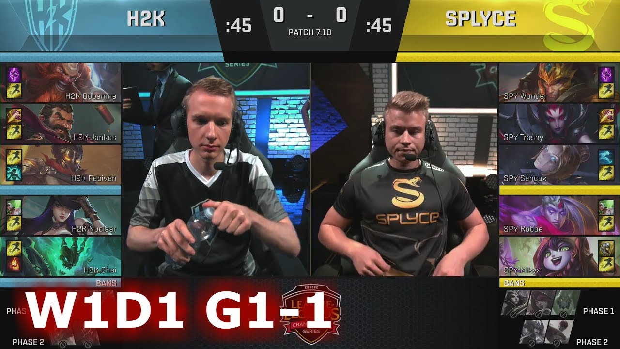 H2K Gaming vs Splyce | Game 1 S7 EU LCS Summer 2017 Week 1 Day 1 | H2K vs SPY G1 W1D1