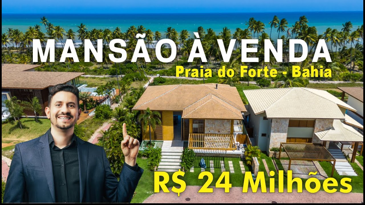 MANSÃO PÉ NA AREIA EM PRAIA DO FORTE À VENDA POR R$ 24.000.000,00 | CONDOMÍNIO PISCINAS NATURAIS