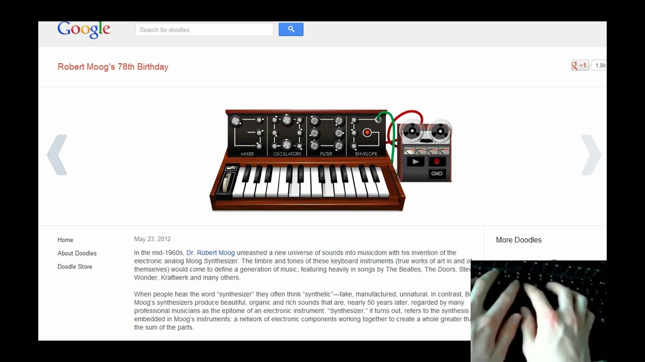 scary monsters played with google doodle moog youtube