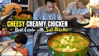 I Couldn't Stop Myself from Trying This CREAMY CHEESY CHICKEN 🤤 | A Must-Try Combo with Soft Paratha screenshot 4