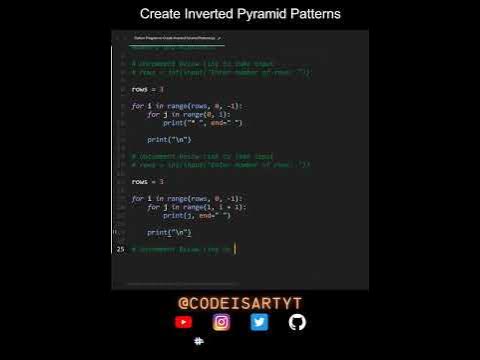 Create Inverted Pyramid Patterns in Python | Python Examples | Python ...