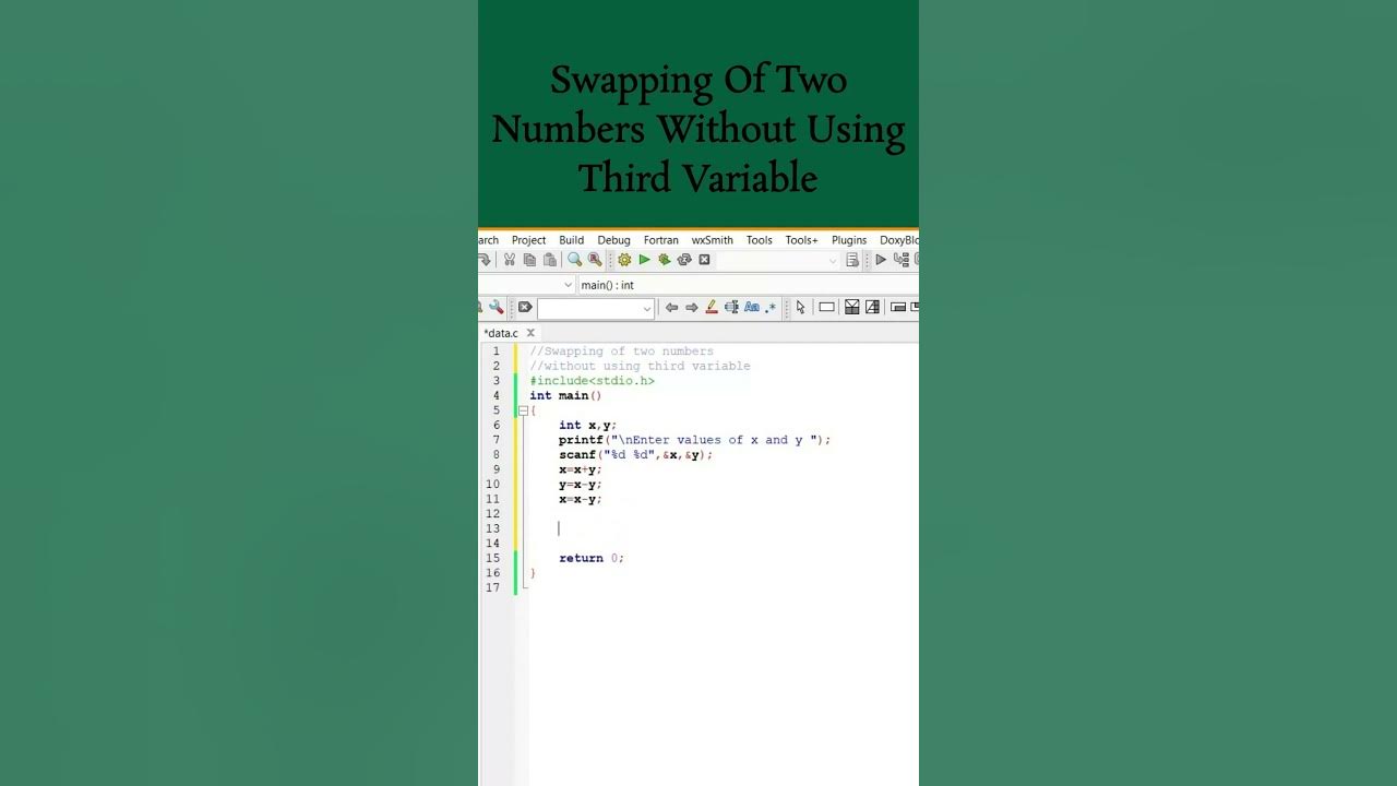 #4 Swap two numbers without using temporary variable C Program #shorts ...