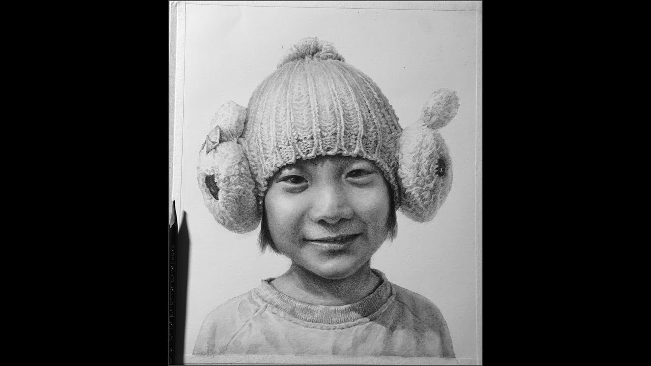 Drawing portrait Yvonne five years old - YouTube