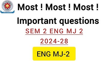 VVI questions Eng MJ 2 sem 2 VBU |  FYUGP 2024-28 | Most important questions of english Major 2