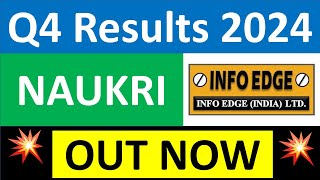 INFO EDGE Q4 results 2024 | NAUKRI results today | INFO EDGE Share News | INFO EDGE latest news