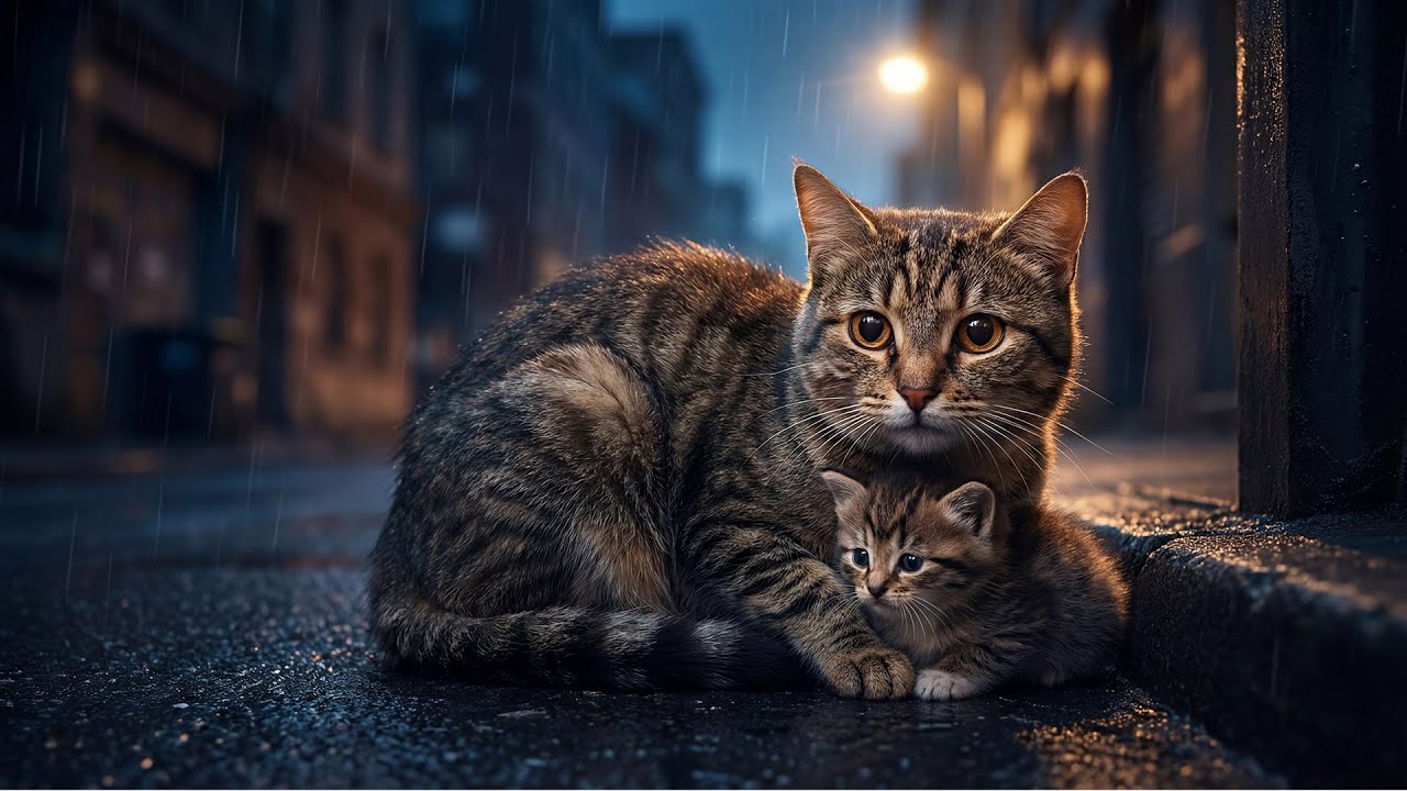A Mother Cat Lost Everything… But She Never Gave Up on Her Kitten