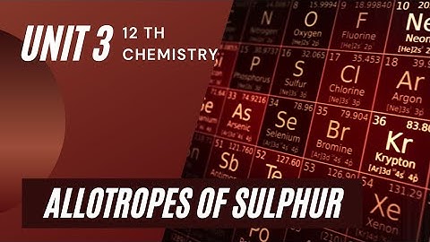 12th chemistry /unit 3/p block elements ll /Allotropes of sulphur  in tamil