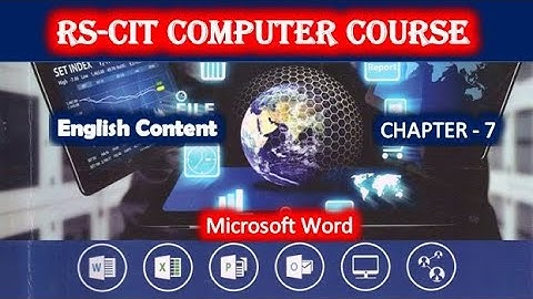 RSCIT Computer Course Chapter 7 in English | Microsoft Word