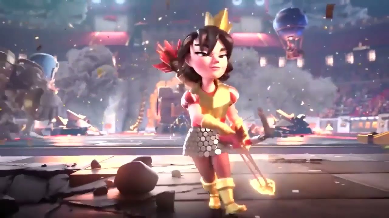 Clash Royale star level princess animation in slow motion