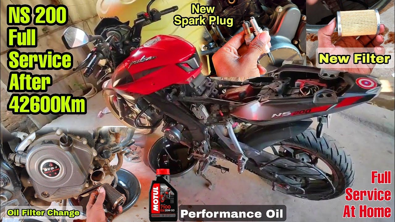 NS200 Full Service At Home After 42600km Service Cost & Problems 🥵😱