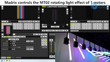 MADRIX controls the LED Tube Rotation 360 Degree rotating light effect of 1 meters