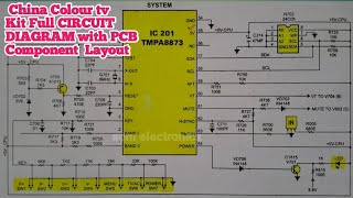 China CRT tv Kit 8873 full Details CIRCUIT DIAGRAM with PCB Component Layout