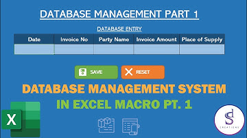 Database Management System in Excel MACRO Part - 1