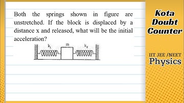 HCV: Both the springs shown in figure are unstretched. If the block is displaced by a distance x and