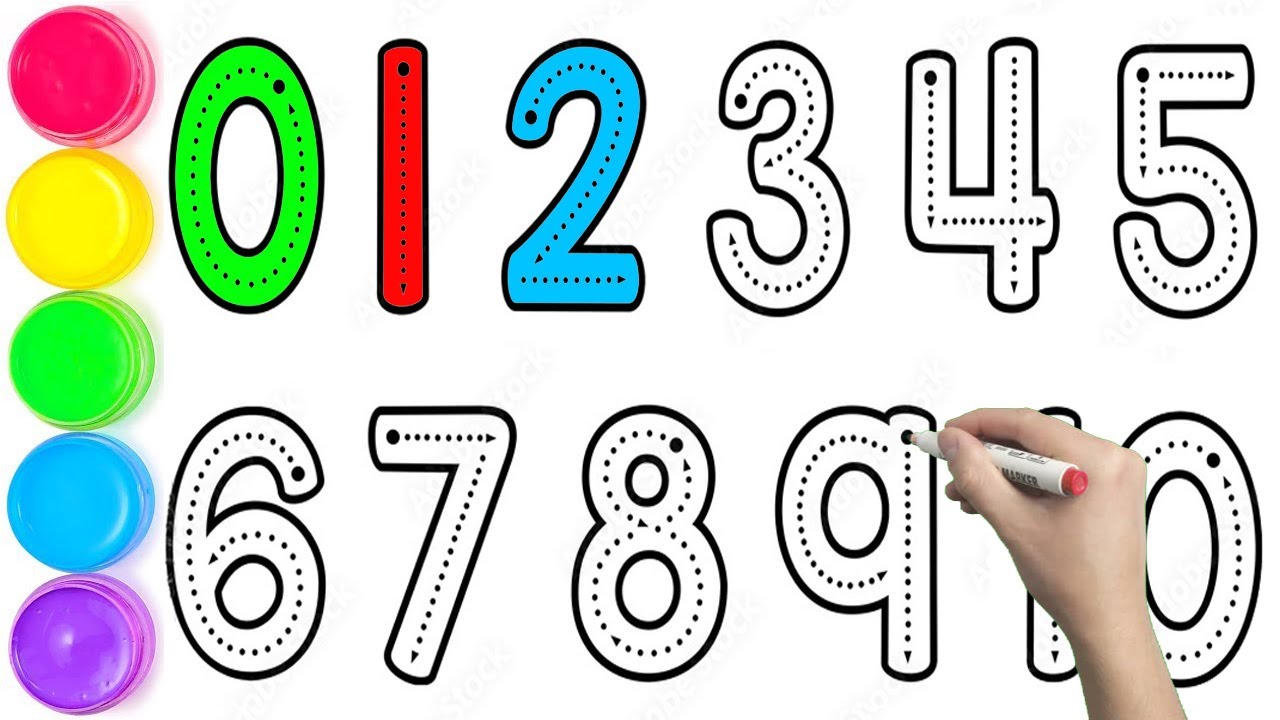 1234567890 /// How to Draw and Paint Numbers 1234567890 Easy For Kids ///  KS ART #KIDS 
