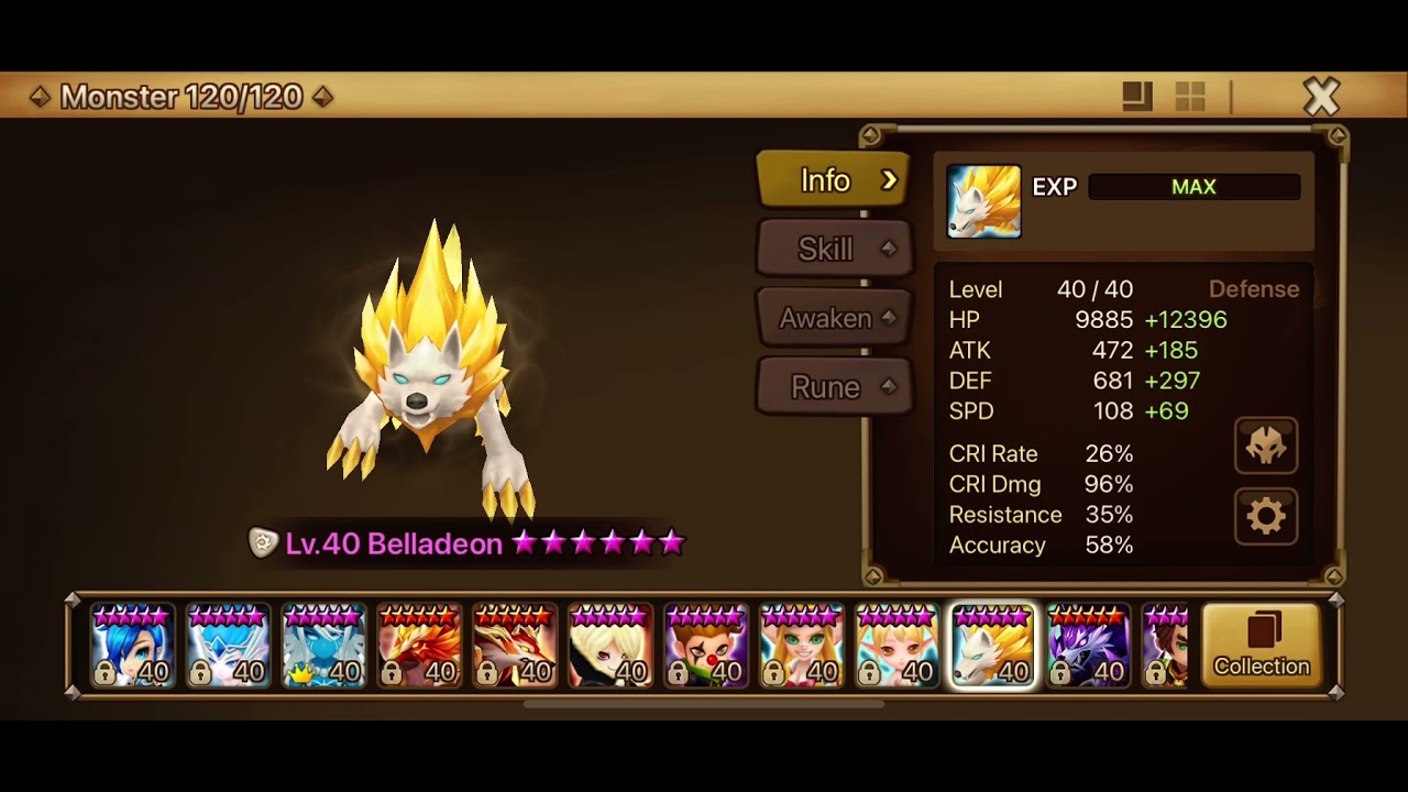Summoners war Light inugami(belladeon) secondary awakening - YouTube