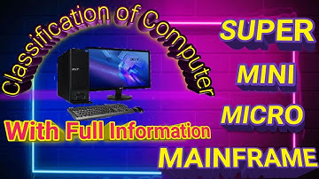 Classification of Computer | Super Computer | Mainframe Computer | Mini Computer | Micro Computer.