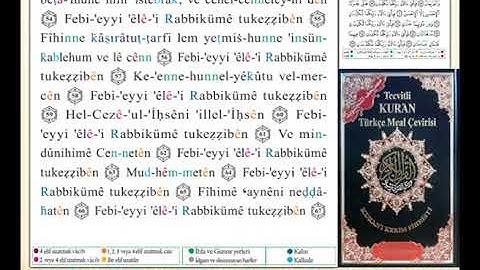 ختمة من مصحف التجويد باللغة التركية الصفحة رقم 533