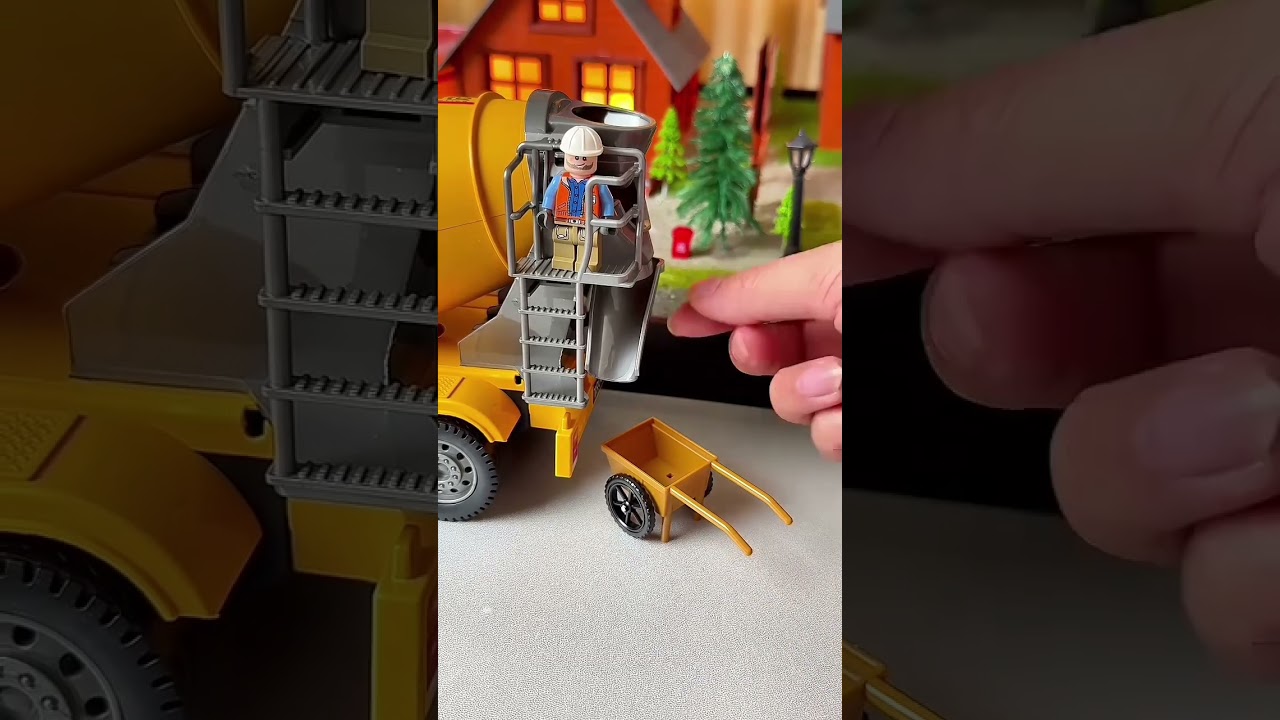 🚧 Powerful Cement Mixer Truck in Action! | Realistic Construction Toy | ASMR Satisfying 😍