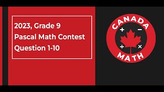 2023, Grade 9, Pascal Math Contest | Questions 1-10