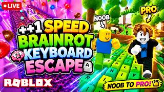 🔥 LIVE 🔥 I GOT INSANE SPEED in +1 BRAINROT KEYBOARD ESCAPE! 🤯⚡ | Roblox screenshot 1