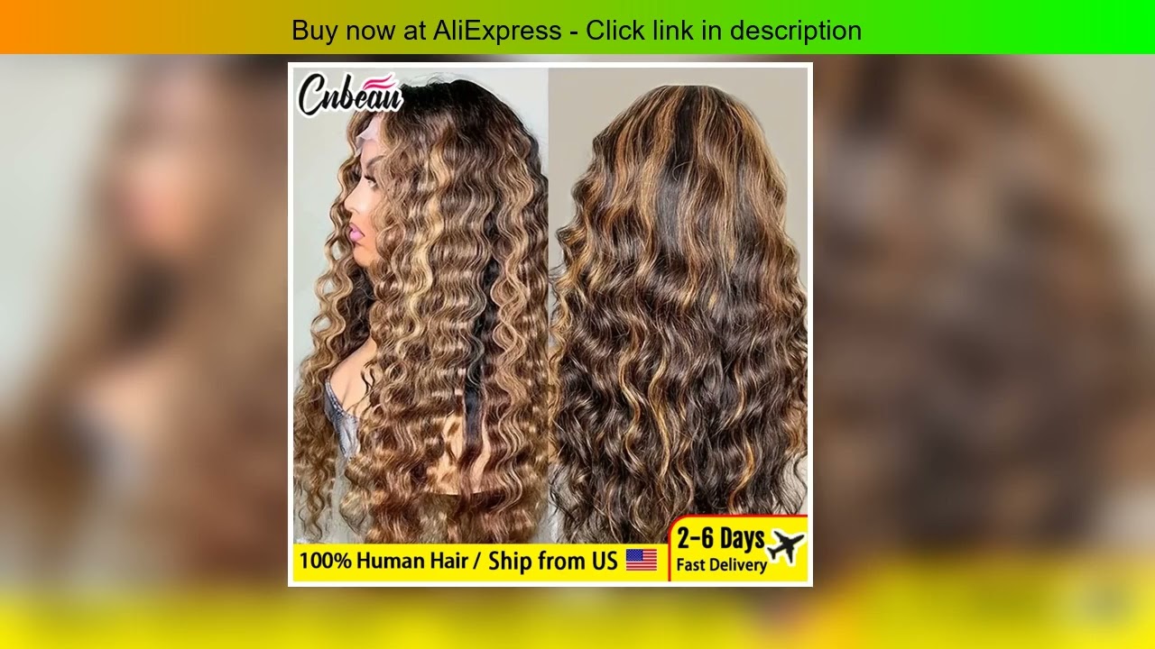 13x6/13X4 HD Lace Frontal Wig Honey Blonde Highlight Deep Wave Wigs 100%Human Hair Wig 13x4 Lace Fr