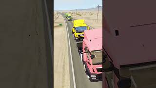 Colorful TRUCKS and Giant Hammer in BeamNG Drive Crash Test #shorts