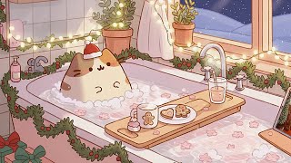 Cat's Snowy Spa Night 🛁 Winter Lofi for Study & Relax 🎄 Cozy Lofi Vibes for Quiet Moments screenshot 5