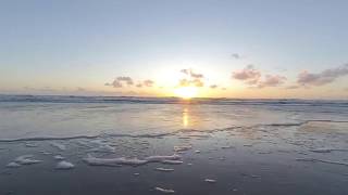 3D 180° VR Beach Sunset Sundown for Relaxation with Balearic House Music Original sound of the ocean