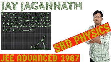 Spotlight S rotates in a horizontal plane with constant angular velocity of …..JEE ADVANCED 1987