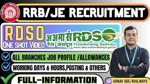 RRB JE RESEARCH🔥|RDSO ✅Job Profile, Allowances, Posting & Working Hours #rrbje #rrb #rdso #railway 