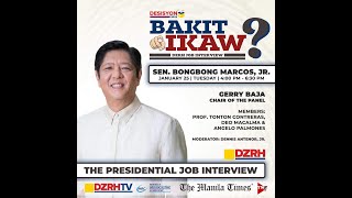 Bakit Ikaw: The Presidential Job Interview' with former Sen. Bongbong Marcos