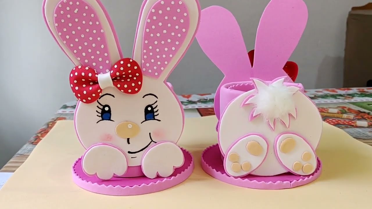 Lembrancinha do Coelhinho da Páscoa feita de e.v.a.