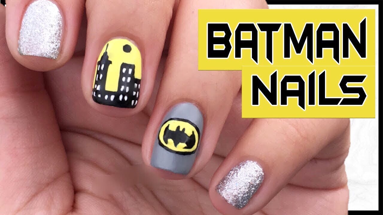 Batman nails | The Justice League | Step by step | adriferm - YouTube