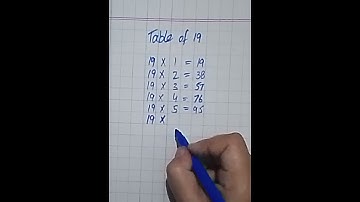 19 x 1= 19 Multiplication, Tables nineteen 19 Tables Song Multiplication Time of table - MathTable