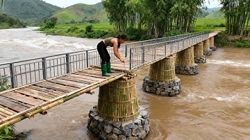 Woman builds FLOOD-PROOF BRIDGE for isolated village in 120 days | By @DungBushcraft-dq4cu