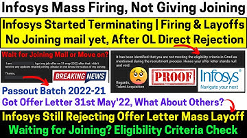Infosys Rejecting Offer Letter Void & Null, After Selection Mail Direct Rejection No Joining Layoffs