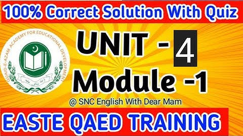 Easte Training | Module 1| Unit 4 | Part 1, all solved activities