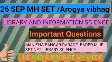 Arogya vibhag/MH SET Important Question Library And Information Science.