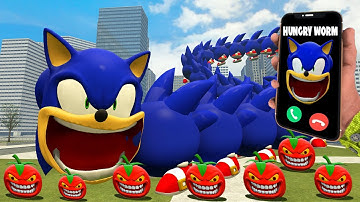 WHAT IF SHADOW BECAME ROBLOX HUNGRY SONIC TAIL WORM In Garry