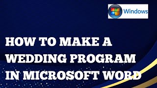 How To Make A Wedding Program In Microsoft Word For A Windows Computer In 2025