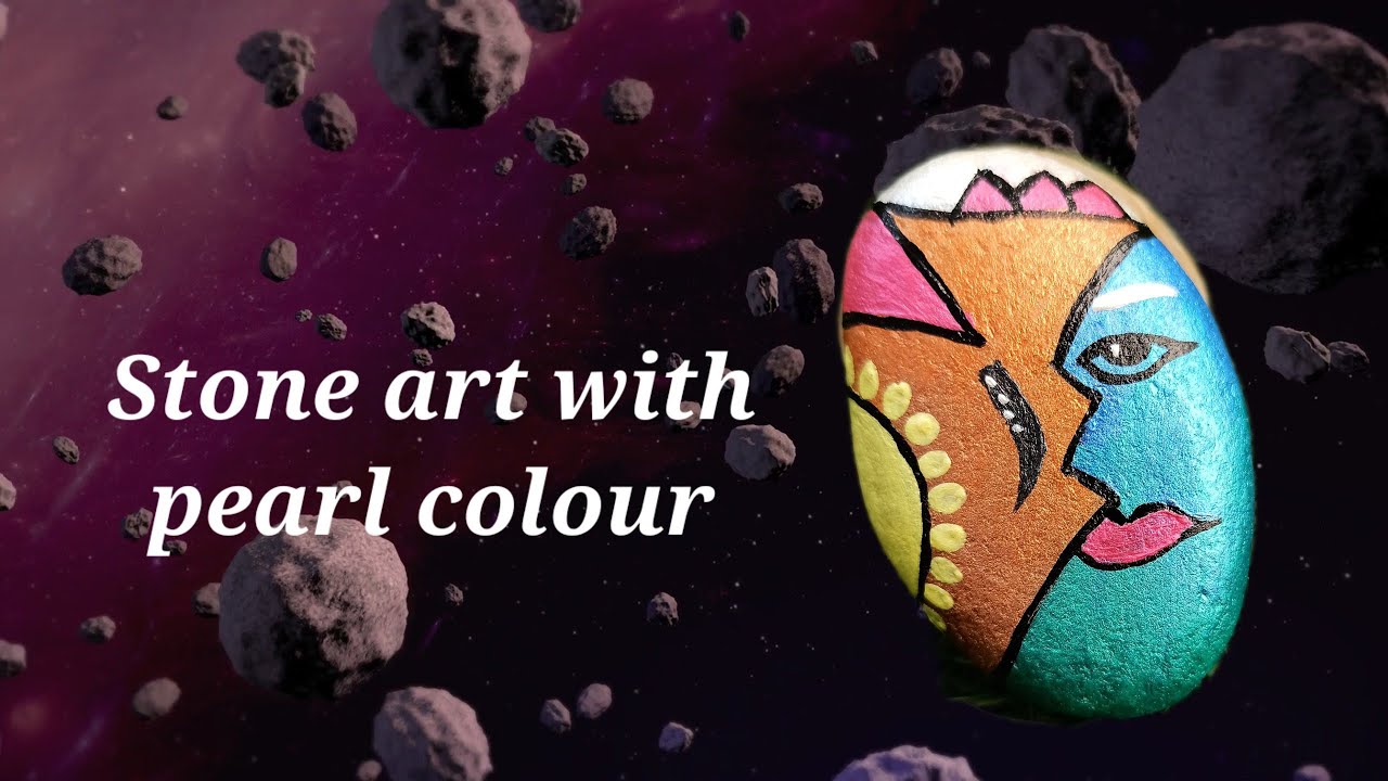 How to paint on stone/Stone art/How to paint pearl colour on stone/easy ...
