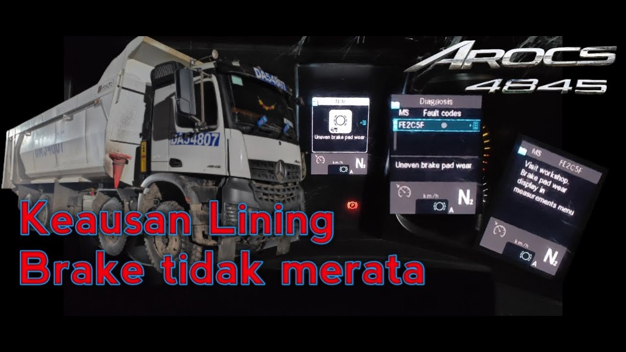 Cara Mudah Hapus Peringatan Uneven Brake Pad Wear Mercedes Benz Arocs