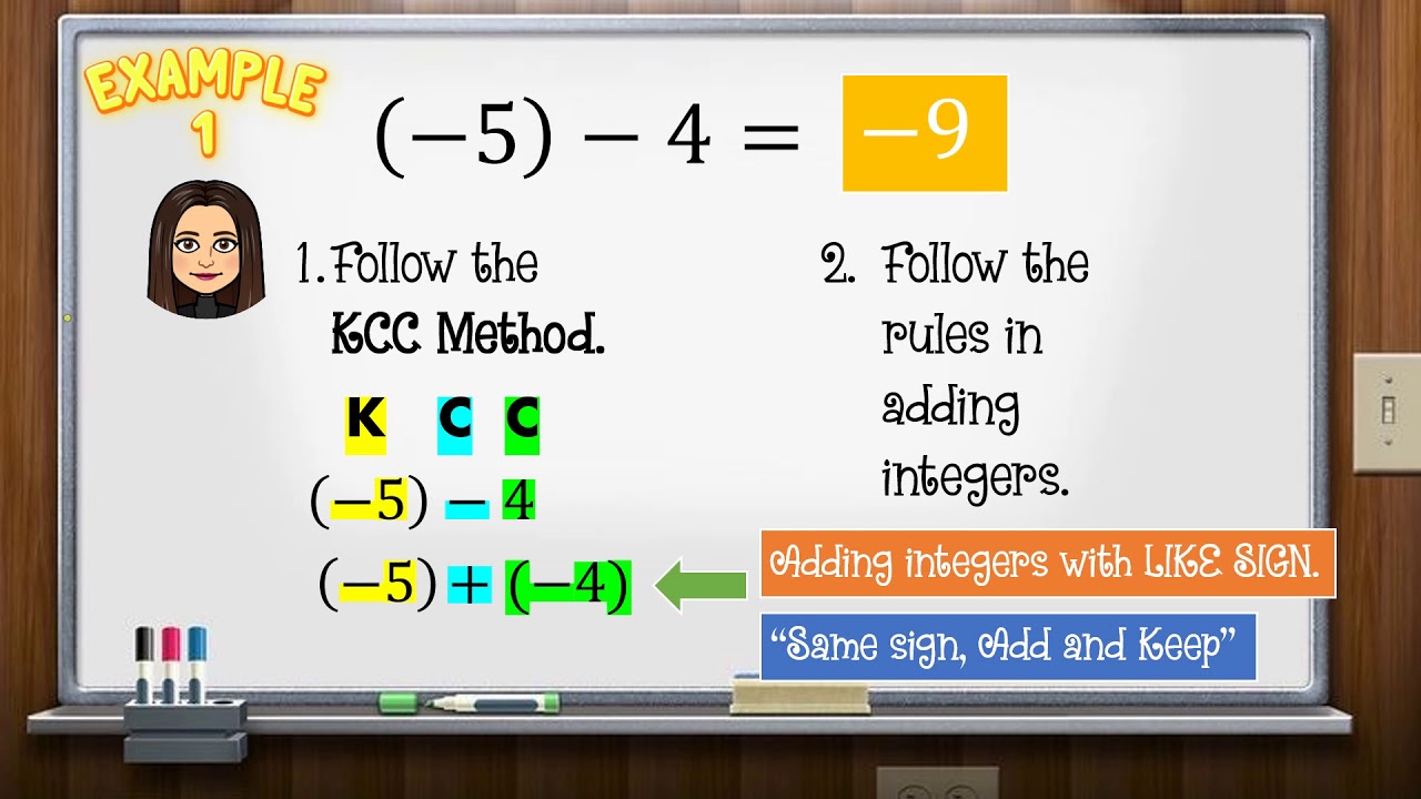 Subtraction of Integers with audio - YouTube