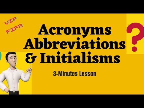 Acronyms, Abbreviations & Initialisms in 3 Minutes ( 2021)