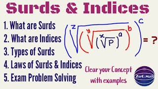 SURDS AND INDICES  | What Are surds | what are indices | surds rules | indices Rule | Zero math